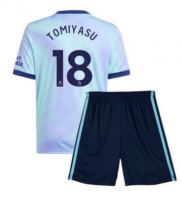 Arsenal Takehiro Tomiyasu #18 Tercera Equipación Niños 2024-25 Manga Corta (+ Pantalones cortos)